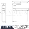 Bristan Vegas Easyfit Sink Mixer Kitchen Tap Dimensions